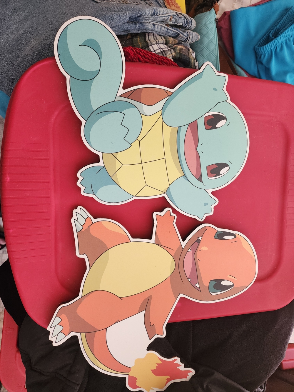 Squirtle & Charmander Kids Wall Hangings - Blue and Orange